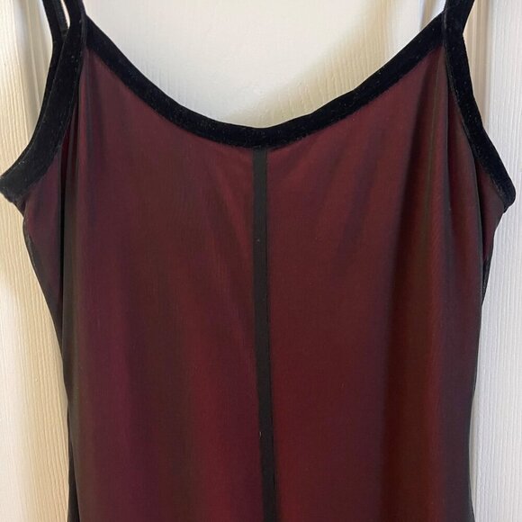 Vintage 90s Y2K Mesh Prom Maxi Dress Size S Velvet Burnout Formal Whimsigoth - Picture 8 of 11